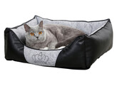 Corbeille Chiara gris clair/noir  42X32X18cm