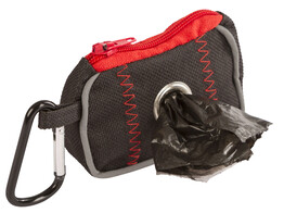 Sac pour sachets a dejections noir/rouge  8X5 5X4cm