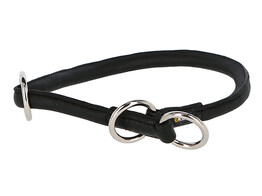 Rundlederen halsband Roma m. stopper 45 cm  8 mm  zwart