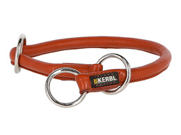 Round Leather Choker Roma stopper  55cm  8mm  cognac