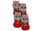Chaussettes pour chien Bruno gris/rouge  taille M