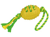 Football on a Rope 42 cm rubber/cotton green/yellow