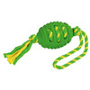 Football on a Rope 42 cm rubber/cotton green/yellow