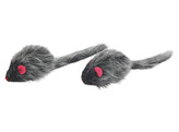 Muis met lange vacht 6 5x2 5cm 2 st.