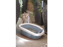 Maison de toilette pour chat Sprint  bleu/blanc  58x39x17cm