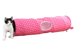Tunnel pour chat Puntino pink/blanc  100cm  O25cm
