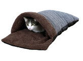 Knuffelzak Thea  40x70x12 cm  bruin/blauw