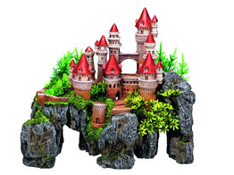 Aqua Ornaments  CASTLE   w/ plants  37 x 20 5 x 31 5 cm