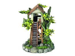 Aqua Ornaments  TRESS HOUSE  w/ plants  12 2 x 9 2 x 15 5 cm