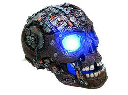 Aqua Ornaments  CYBORG SKULL  with LED  20 8 x 13 7 x 15 0 cm