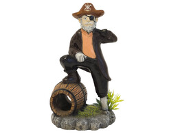 Aqua Ornaments  PIRATE  with plants  8 2 x 7 7 x 14 7 cm