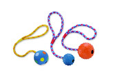 Rubber ball with nops  bell and rope