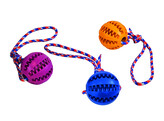 Dental rubber ball with rope