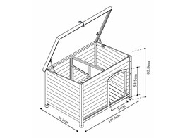Dog kennel  l x w x h  116 x 84 x 84 cm