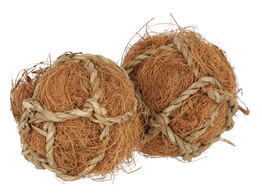 Speel- en knabbelballen van kokosvezel o 6 cm  2 stuks