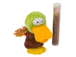 Poezenspeelgoed eend met Cat Nip in de tube  9cm