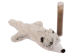 Poezenspeelgoed hermelijn met Cat Nip in de tube  17 cm