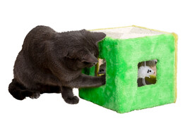 Jouet en sisal pour chat vert/jaune  20X20X20cm