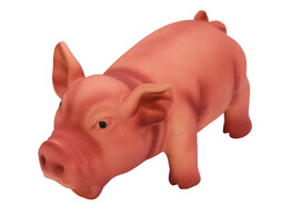 Latex varken m. gromtoon  15cm op kleur gesorteerd