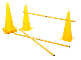 Agility Cone-Hurdle Set yellow  three hurdle