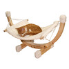Hangmat SIESTA  wit met houten onderstel  73x36x34cm