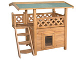 Maisonnette pour chat Lodge marron/vert  77X50X73cm