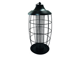 Distributeur de graines exterieur avec grille  O 19 x 39 cm noir