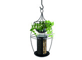 Feed dispenser with plant pot  O 21 5 x 49 cm  2 x appr. 800 ml black