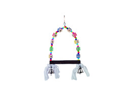 Cage Toy  Swing with coloured dices  28 x 17 cm