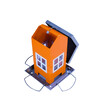 Feed dispender  ALIS   12 x 12 x 19 cm orange