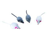 Souris en peluche a poil court avec hochet