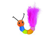 Plush Caterpillar with feather  with catnip