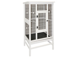 Voliere bois blanc  82X67X151cm