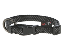 Set GoLeyGo Flat Collar Leash 15mmX29-45cm  1cmX1.4-2m bla.