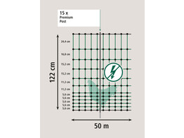 Poultry Net Premium  green  50 m 122 cm  single prong  not electrifiable