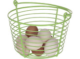 Egg Basket in metal green  O 21 cm x 15.5 cm