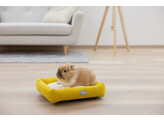 Corbeille pour petits animaux jaune/blanc  36x32x7 cm